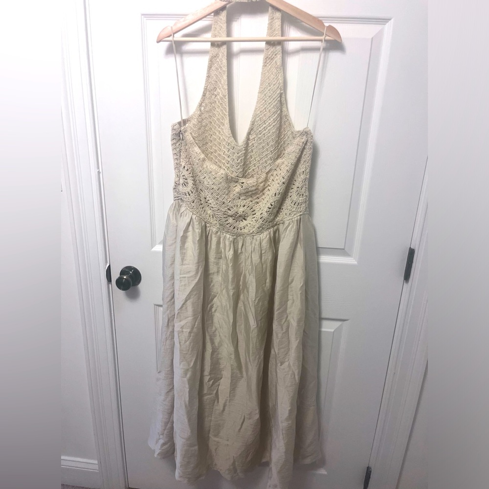 LOFT Petite Crochet Halter Midi Dress - Picture 10 of 16